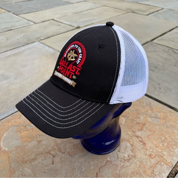 Ballast Point Brewing Company Black and White Mesh Back Trucker Hat - Picture 2 of 4